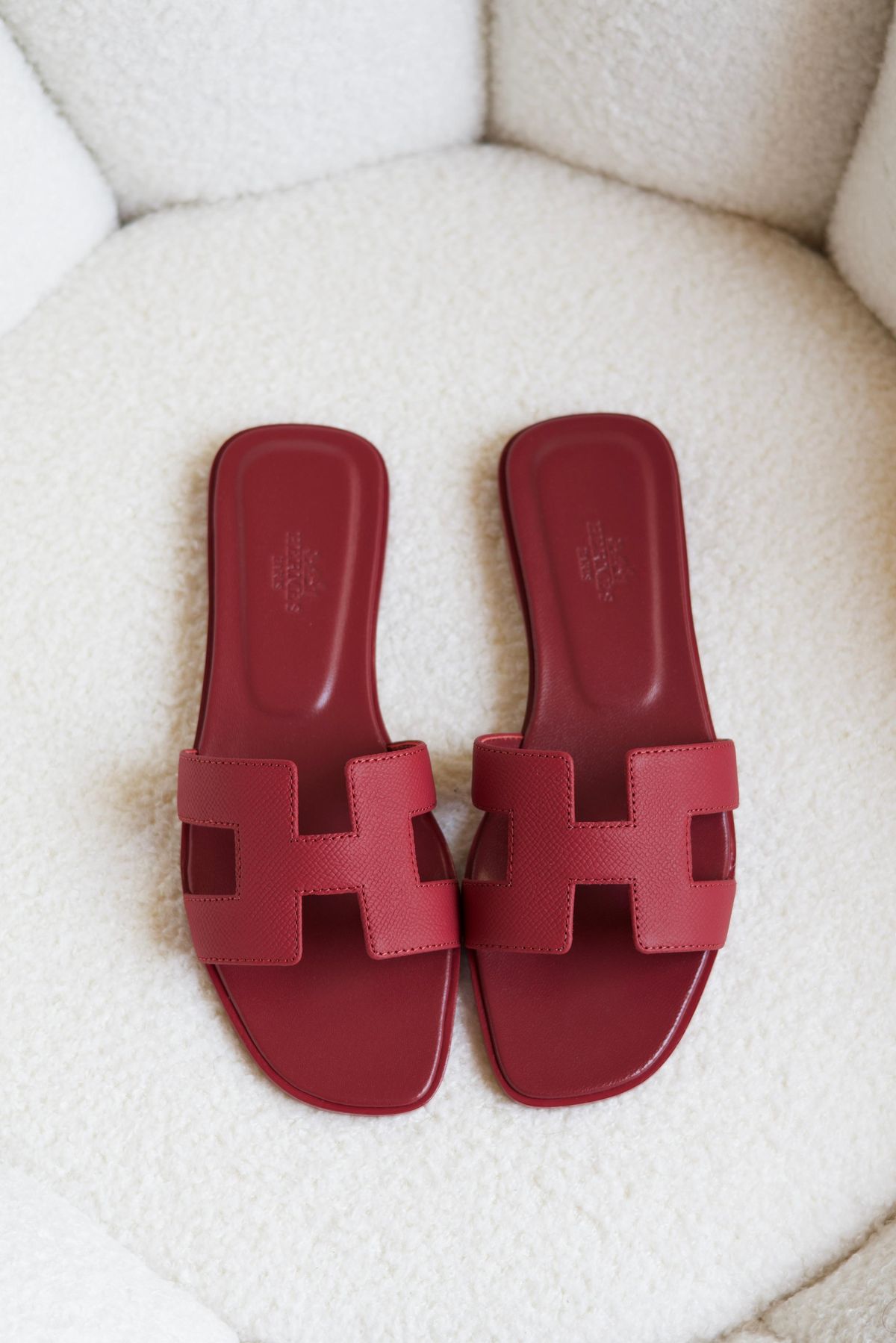 Hermès Oran Sandals — Red